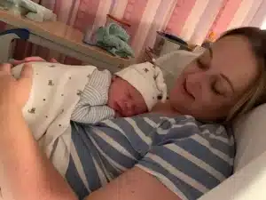 Mum and newborn baby in hospital