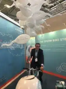 Man on bike at fertility event