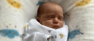 Baby wrapped up snuggly