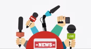 News reporters trying to get a quote