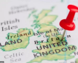 Pin in map of United Kingdom