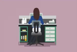Woman sat at desk