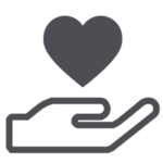 Hand holding heart icon